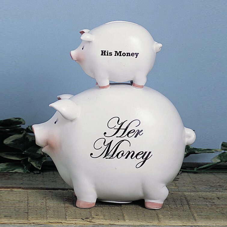 August Grove® Benicia Ceramic His Money/Her Money Bank Wayfair